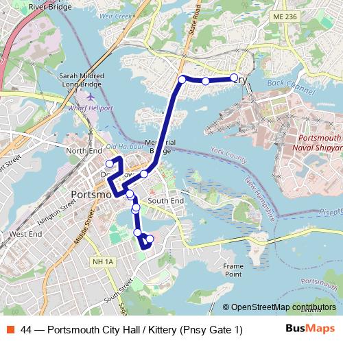 44 bus Line Map