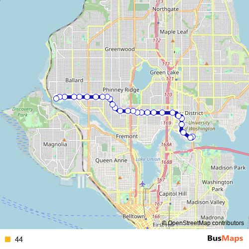 44 bus Line Map