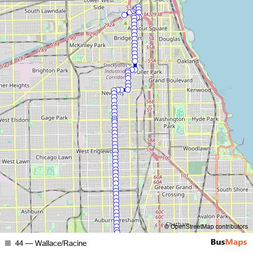44 bus Line Map
