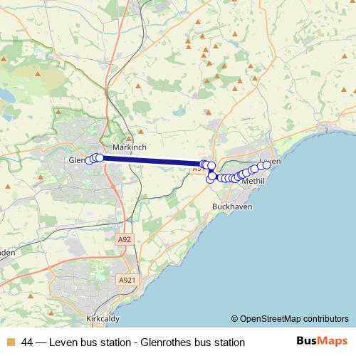 44 bus Line Map