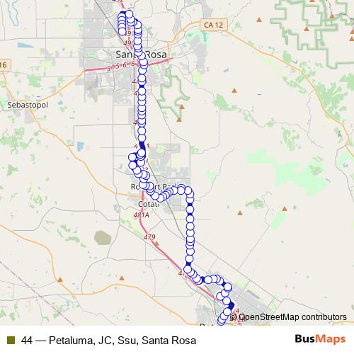 44 bus Line Map
