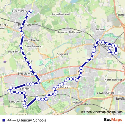 44 bus Line Map