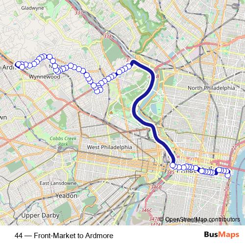 44 bus Line Map