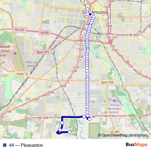 44 bus Line Map