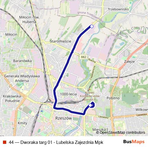 44 bus Line Map