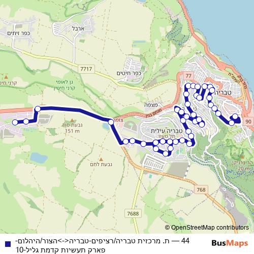 44 bus Line Map