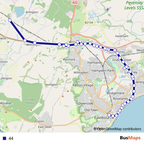 44 bus Line Map