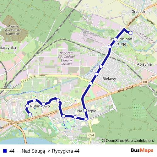 44 bus Line Map