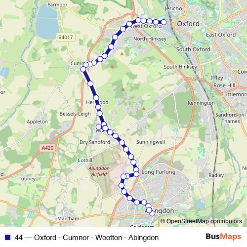 44 bus Line Map