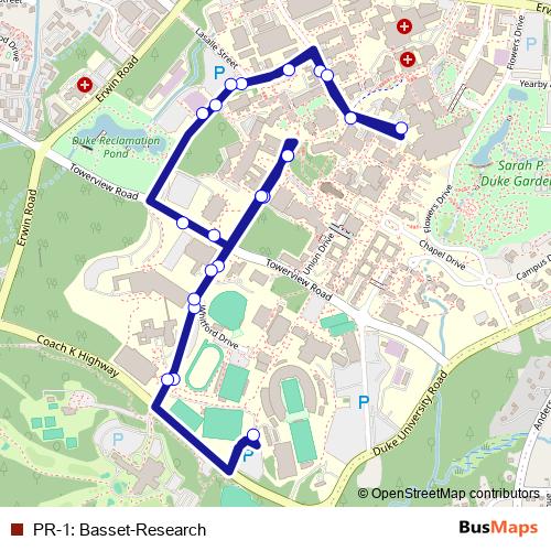 PR-1: Basset-Research bus Line Map