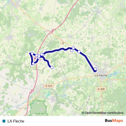 LA Fleche bus Line Map
