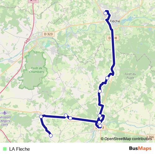 LA Fleche bus Line Map