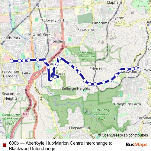 600b bus Line Map