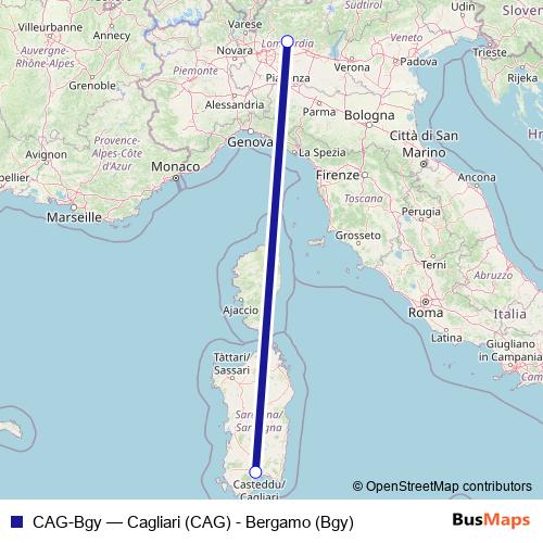 CAG-Bgy air Line Map
