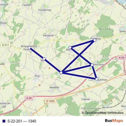 5-22-201 bus Line Map