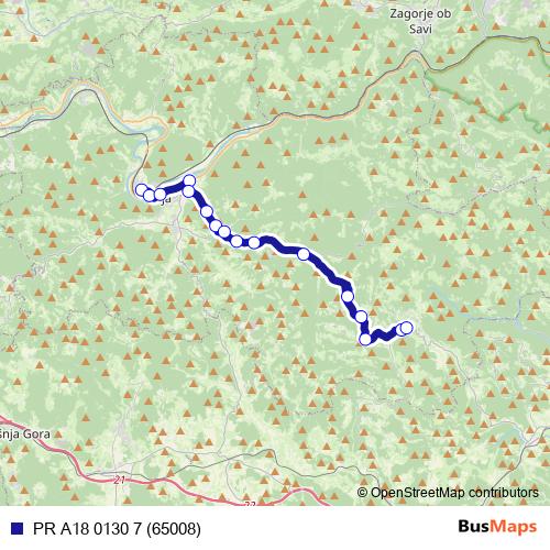 PR A18 0130 7 (65008) bus Line Map