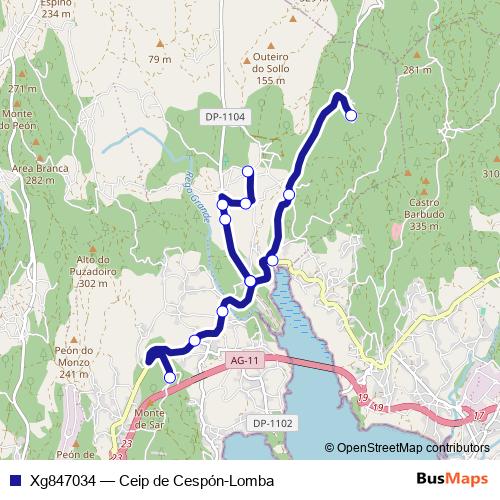 Xg847034 bus Line Map