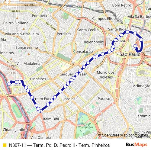 N307-11 bus Line Map