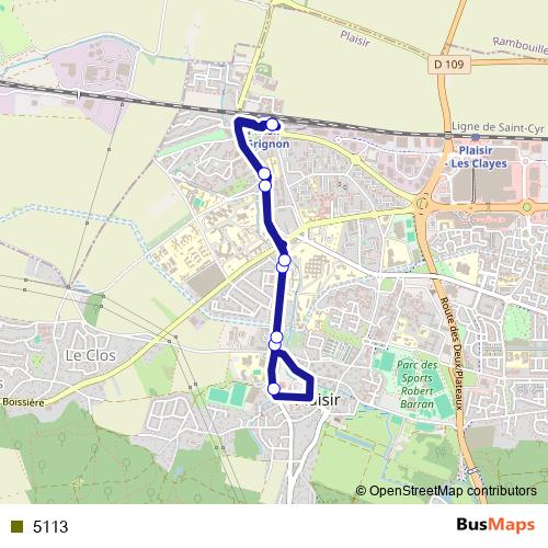 5113 bus Line Map