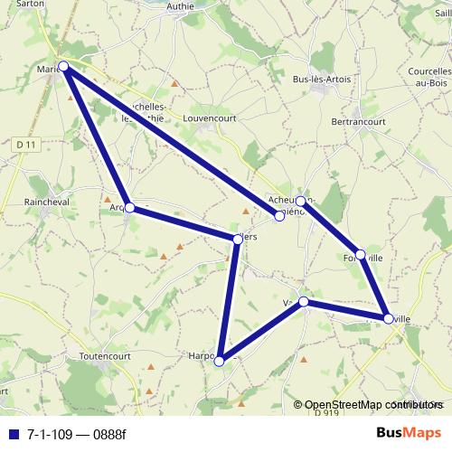7-1-109 bus Line Map