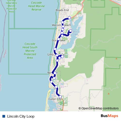 Lincoln City Loop bus Line Map