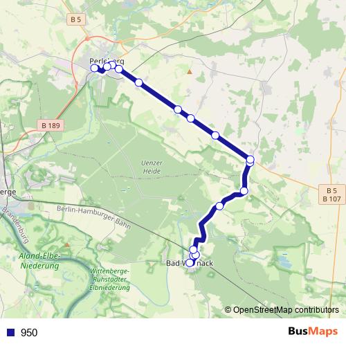 950 bus Line Map