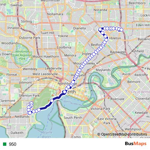 950 bus Line Map
