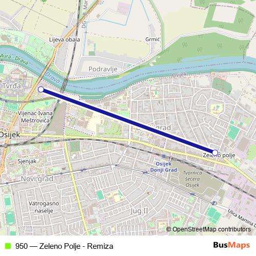 950 bus Line Map