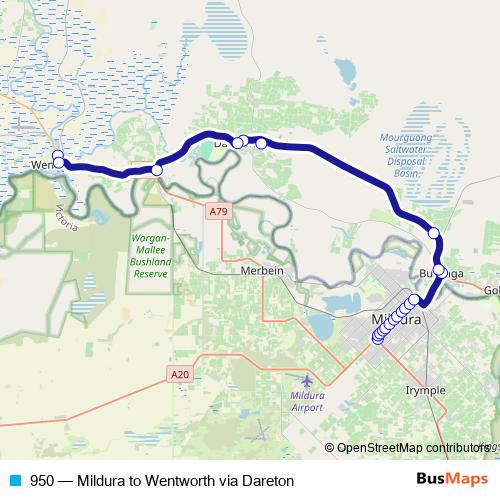 950 bus Line Map