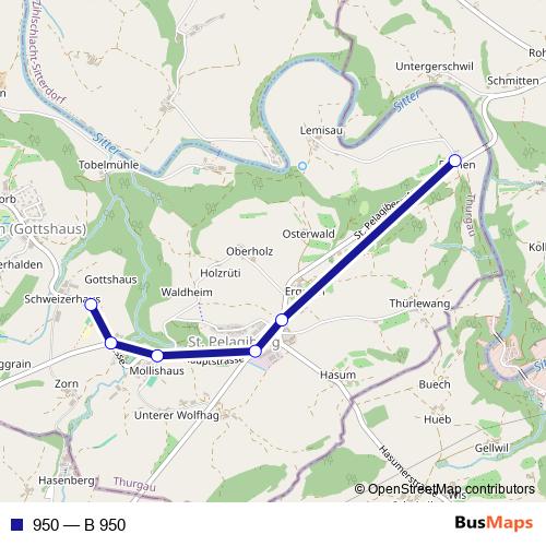 950 bus Line Map