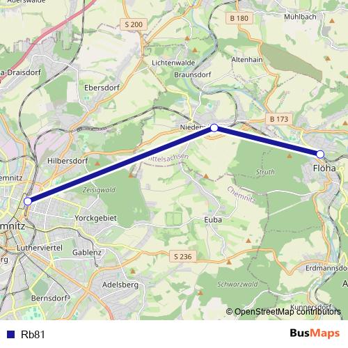 Rb81 bus Line Map