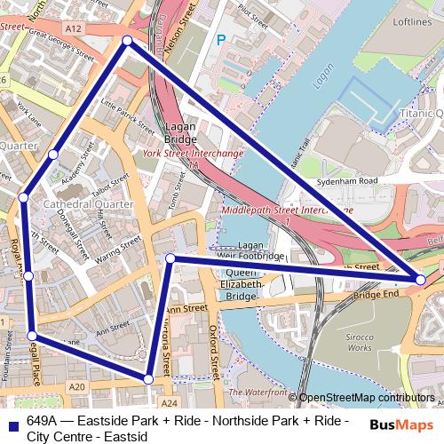 649A bus Line Map