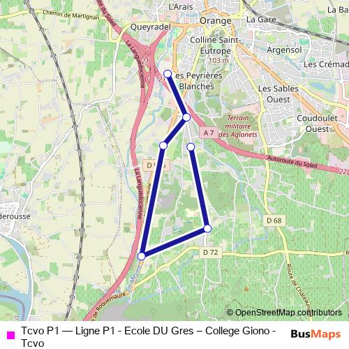 Tcvo P1 bus Line Map