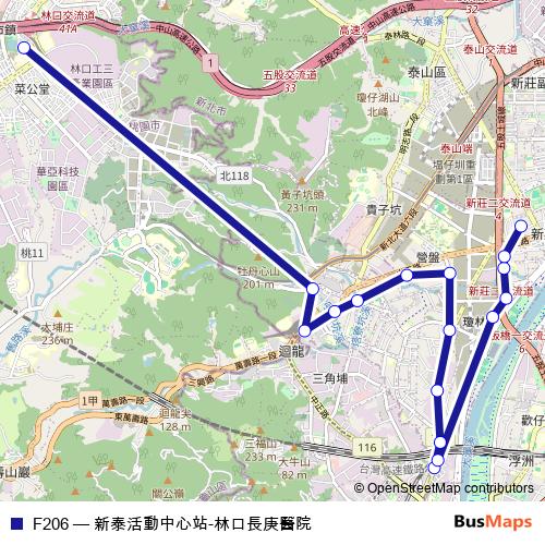 F206 bus Line Map