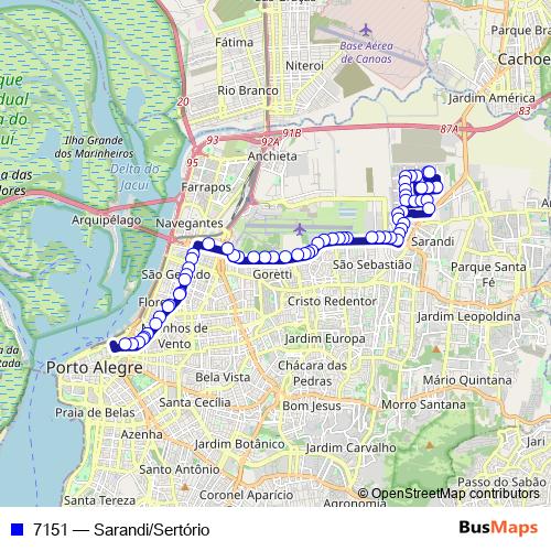 7151 bus Line Map