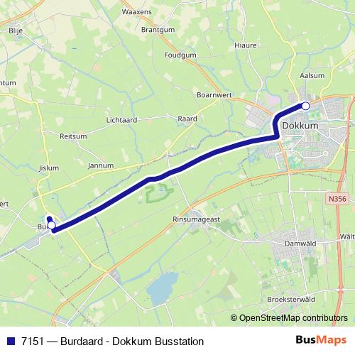 7151 bus Line Map
