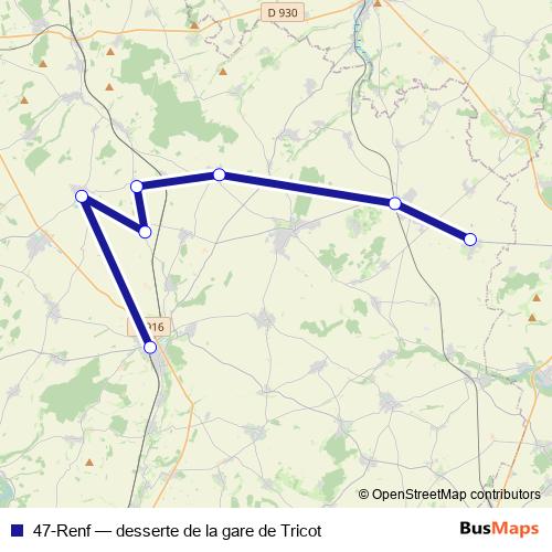 47-Renf bus Line Map