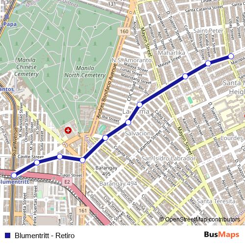 Blumentritt - Retiro bus Line Map