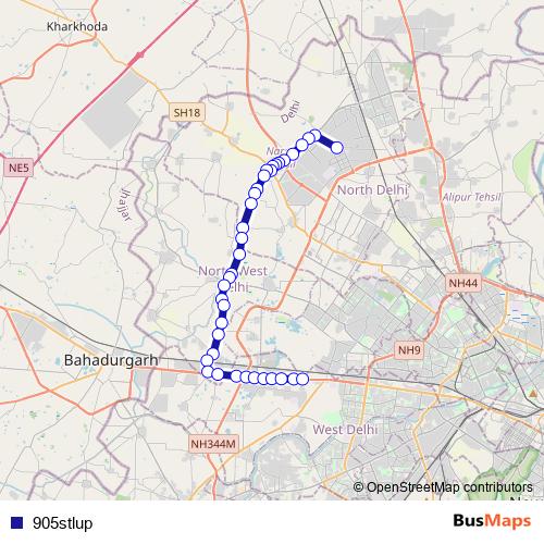 905stlup bus Line Map