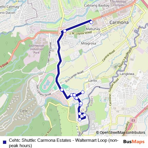 Cehtc Shuttle: Carmona Estates - Waltermart Loop (non-peak hours) bus Line Map