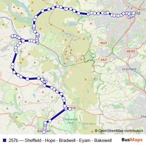 257b bus Line Map