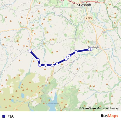 71A bus Line Map