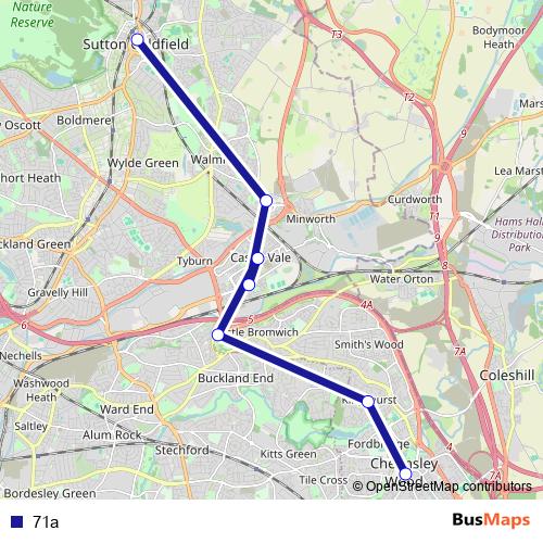 71a bus Line Map