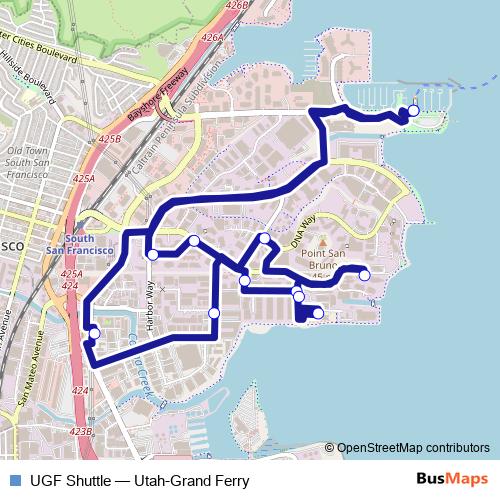 UGF Shuttle bus Line Map