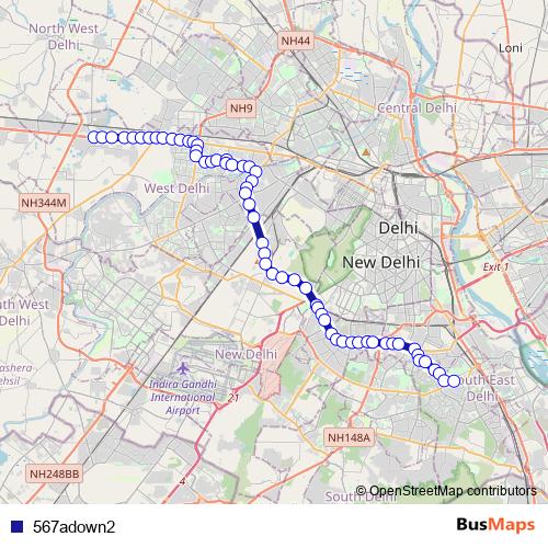 567adown2 bus Line Map