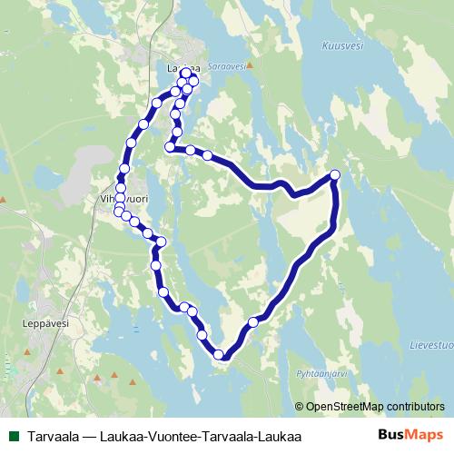 Tarvaala bus Line Map