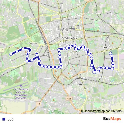 55b bus Line Map