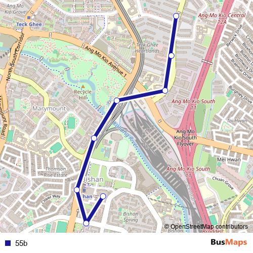 55b bus Line Map