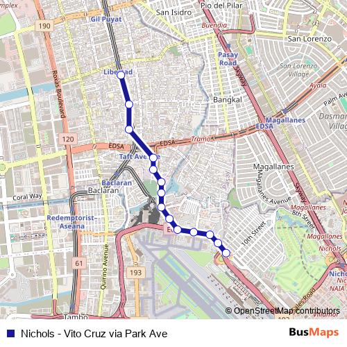 Nichols - Vito Cruz via Park Ave bus Line Map