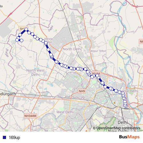 169up bus Line Map